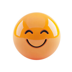 Wall Mural - 3D emoji of happiness face white background