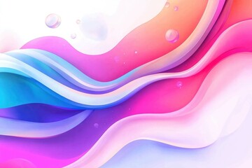 Wall Mural - An abstract fluid background with vibrant color gradients, flowing liquid shapes, and glossy reflections, creating a sense of movement and depth.