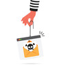 © vector next - Spam Distribution or Malware Spreading Virus mobile fraud alert warning stock illustration