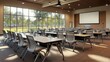 © Puttipong - Modern Conference Room Setup with Tables and Chairs in Daylight