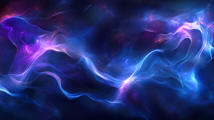Wall Mural - Abstract digital wave pattern, dark blue and purple hues, flowing texture, futuristic and atmospheric, shimmering light effect. Ether. Illustration