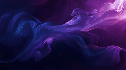 Wall Mural - Abstract digital wave pattern, dark blue and purple hues, flowing texture, futuristic and atmospheric, shimmering light effect. Ether. Illustration