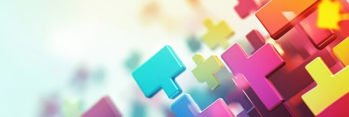 Poster - Colorful hashtag and like icons stand out against a bright background, symbolizing online interaction and community engagement. Generative AI