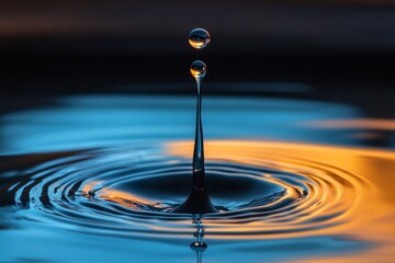 Poster - Stunning Water Drop Ripples in Vibrant Colors