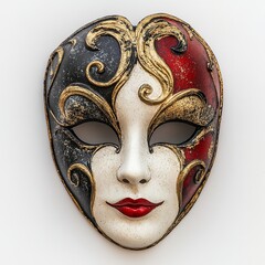 Wall Mural - venetian carnival masks  on a white background