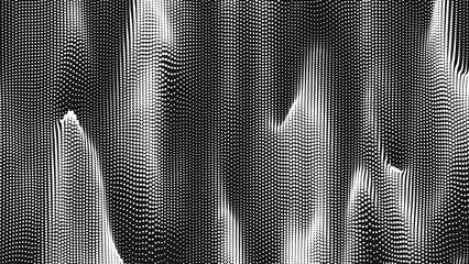 Wall Mural - point wave vertical threads texture. abstract dot background. technological cyberspace background.