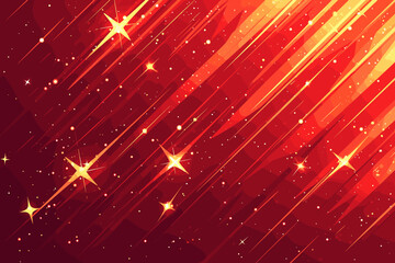 Wall Mural - Red background with a bunch of stars