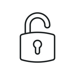 Wall Mural - unlock security thin line icons. editable stroke and perfect pixel on transparent background