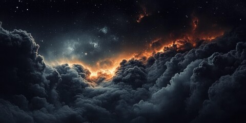 Wall Mural - explore the celestial beauty of clouds mingling with twinkling stars.