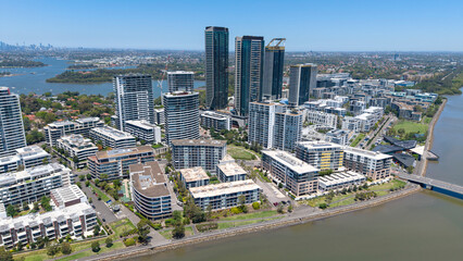 Wall Mural - the western sydney suburb of rhodes and the parramatta river.