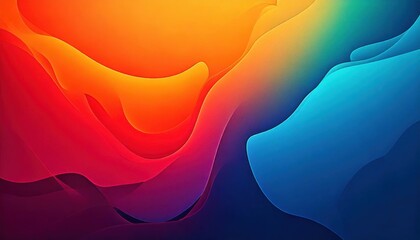 Wall Mural - abstract colorful gradient with waves and lines vibrant blur minimalist paper 2d carve effect minima