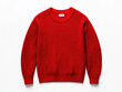 © Vadym - Red knitted sweater on white background. Flat lay style. Warm cozy winter garment. Fashionable fall attire. Simple design. Perfect for autumn. Great for clothing store fashion brand. Versatile piece
