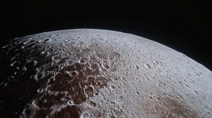 Wall Mural - Cratered Lunar Surface Against Starry Background