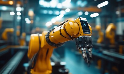 Poster - A robotic arm in an industrial setting, designed for automation tasks.