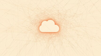 Aufkleber - A minimalistic cloud icon sits at the center, conveying the essence of cloud services, surrounded by abstract lines and space for text. Generative AI