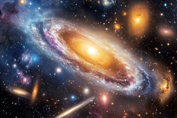 Wall Mural - a journey through a colorful universe