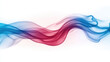 ©  Visual Pioneer - Flowing red and blue smoke waves on white background create dynamic and artistic visual
