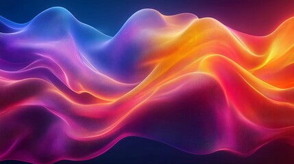 Canvas Print - Abstract Colorful Waves Digital Art Design