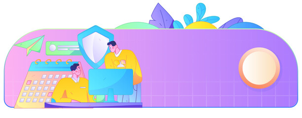 business network security character flat vector concept operation hand drawn illustration
