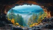 © rulrralr - Misty Mountain View from Cave Opening