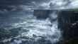 © Wongstorn - A stormy ocean with a cliff in the background