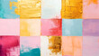 © Erika - un fondo de diseño abstracto y creativo con cuadrados de colores diferentes con espacio de copia o plantilla para diseño con textura de pintura divertido