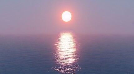 Poster - Serene sunset over calm ocean waters.