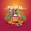 © Arun - new illustration of Happy Pongal Holiday Harvest Festival of Tamil Nadu. abstract  vector background design.