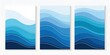 © Theerawat - Abstract Blue Wave Layered Design Set for Modern Decor