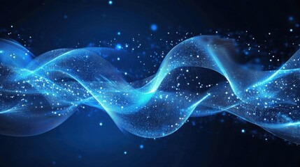Explore the mesmerizing world of abstract blue digital waves.