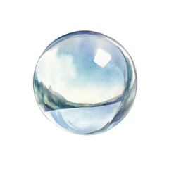 Aufkleber - Watercolor White Crystal Ball on transparent Background