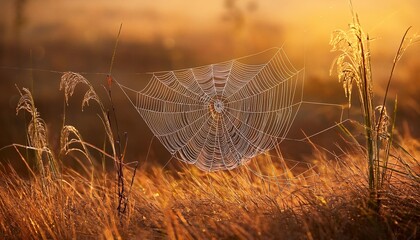 spider web in the morning