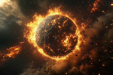 Wall Mural - big bang explosion, time warp in universe, contain 3d rendering