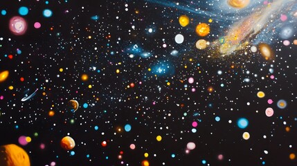 Wall Mural - Colorful Celestial Bodies Adorn The Vast Expanse Of Space