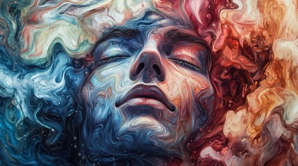 Aufkleber - Exploring colorful emotions ink drops dispersing in water - a close-up of surreal abstract digital art