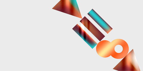 Aufkleber - Simple shapes - circles, triangles, rectangles abstract background. Vector Illustration For Wallpaper, Banner, Background, Card, Book Illustration, landing page