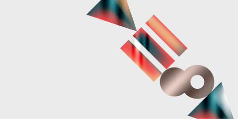 Aufkleber - Simple shapes - circles, triangles, rectangles abstract background. Vector Illustration For Wallpaper, Banner, Background, Card, Book Illustration, landing page