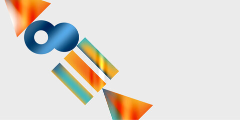 Aufkleber - Simple shapes - circles, triangles, rectangles abstract background. Vector Illustration For Wallpaper, Banner, Background, Card, Book Illustration, landing page