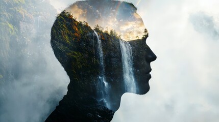 Poster - Dreamy double exposure a filmmaker's artistic vision of nature's essence in creative landscape photography