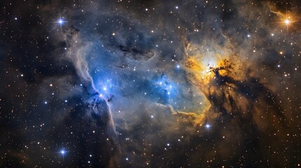 Wall Mural - Celestial Nebula Twin Clouds of Cosmic Dust and Stars