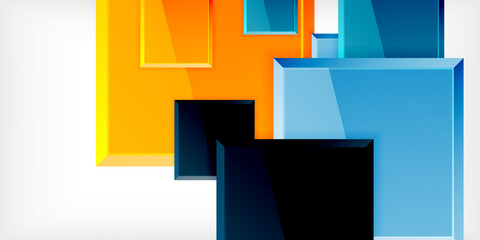Wall Mural - shiny glossy metallic or plastic square design background. vector illustration for wallpaper, banner