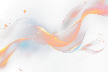 Aufkleber - Abstract glowing waves with orange, blue, and gold particles on a Transparent background.