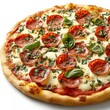 © Trionorejo - A delicious pizza topped with pepperoni, cheese, and fresh basil.