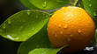 © Digital Waves - Ripe Orange with Green Leaf (