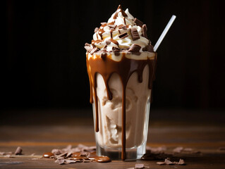 Canvas Print - Creamy Chocolate Milkshake with Whipped Cream