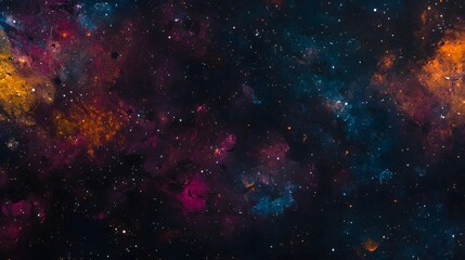 Wall Mural - Cosmic Nebulae Displaying Vivid Colors And Stars