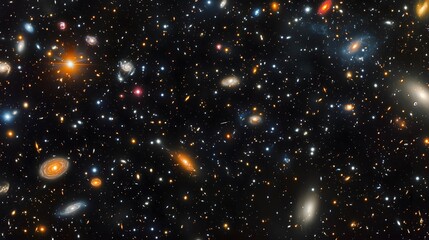 Wall Mural - Deep Space Galaxies Cluster Distant Cosmos