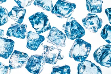 Wall Mural - a close up of blue ice cubes