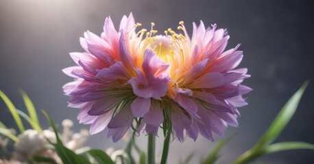 Wall Mural - soft spherical aura surrounding a delicate flower, warm, glow