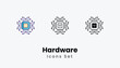 © Shahid - Hardware Icons thin line and glyph vector icon stock illustration